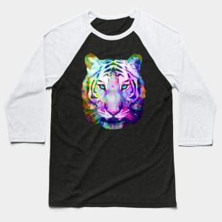 Tiger art illustration, colorful watercolor style Baseball T-Shirt